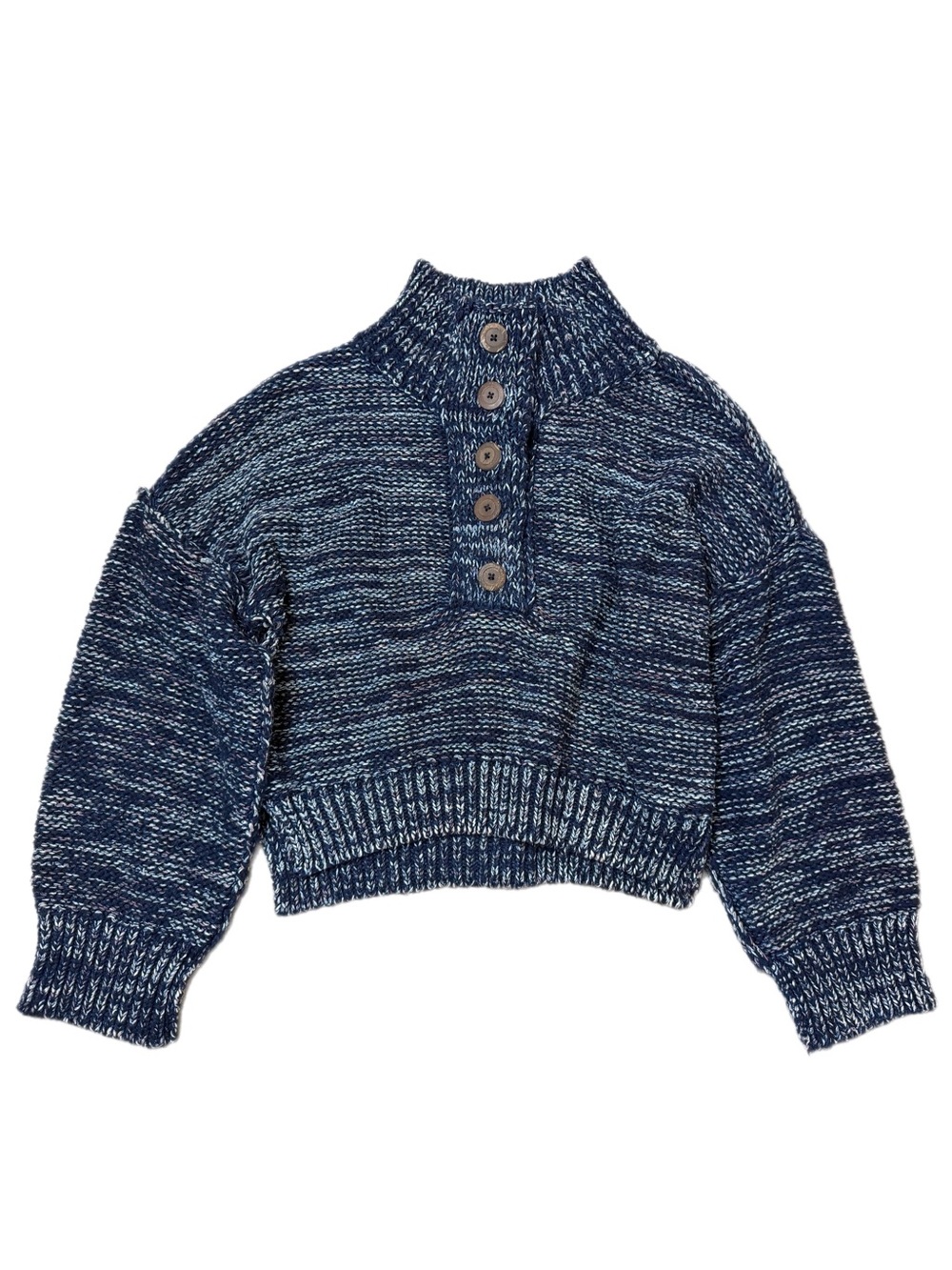 Pilcro Mega Henley Sweater in Navy Size M - Picture 5 of 11